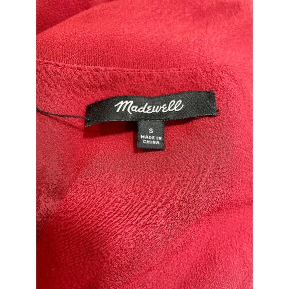 Madewell Du Jour V-Neck Boho Tunic Dress Garnet Red F9331 Sz Small - Picture 5 of 9